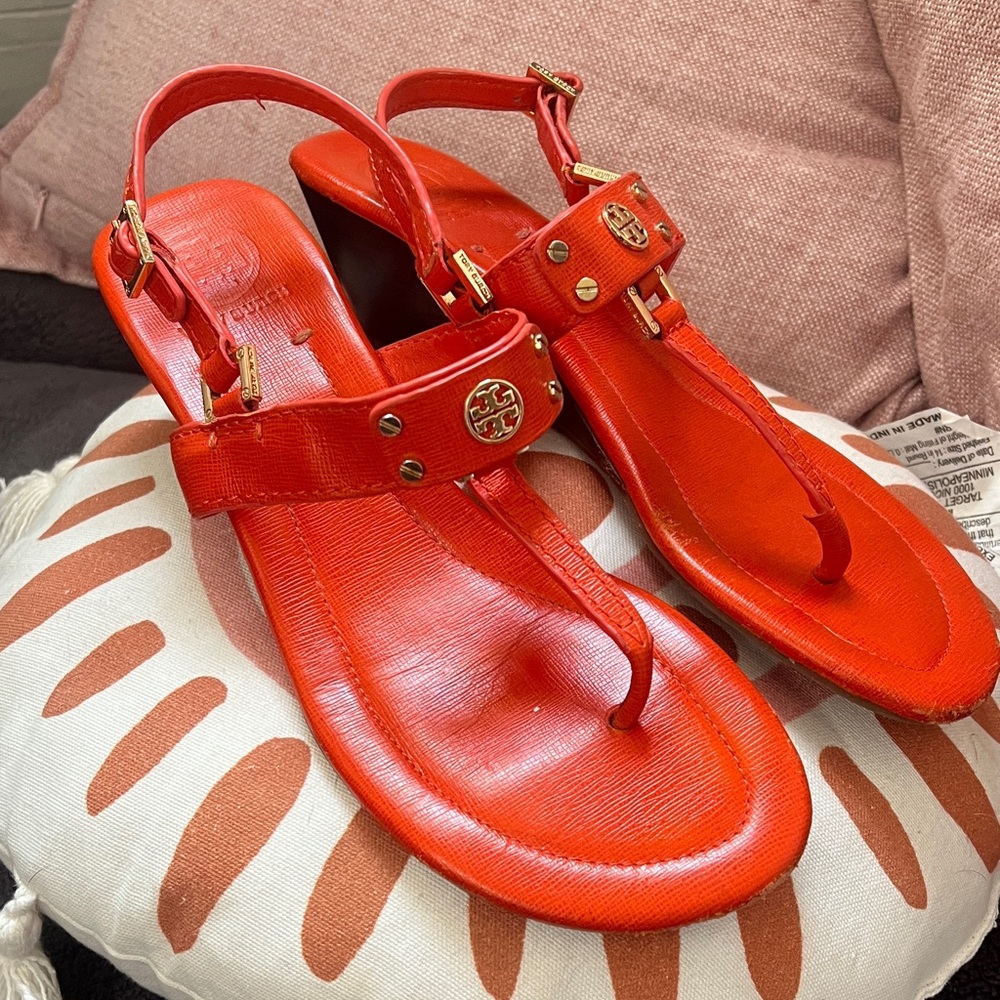 Tory Burch Bright Coral color Sandals